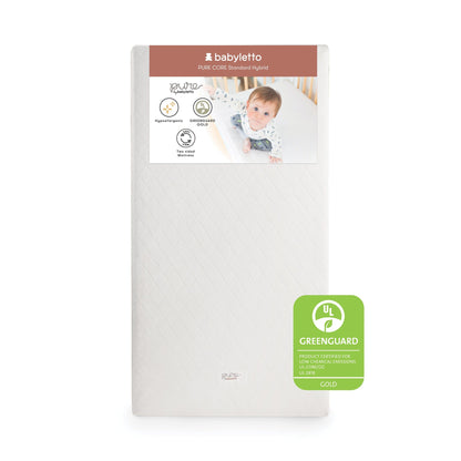 Babyletto Pure Core Crib Mattress w/ Hybrid Quilted Waterproof Cover (2-Stage)