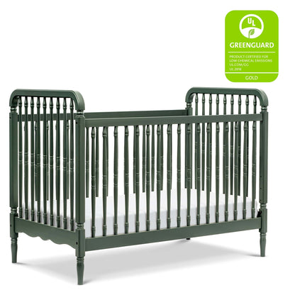 Namesake Liberty 3-in-1 Convertible Spindle Crib w/Toddler Bed Conversion Kit - Forest Green