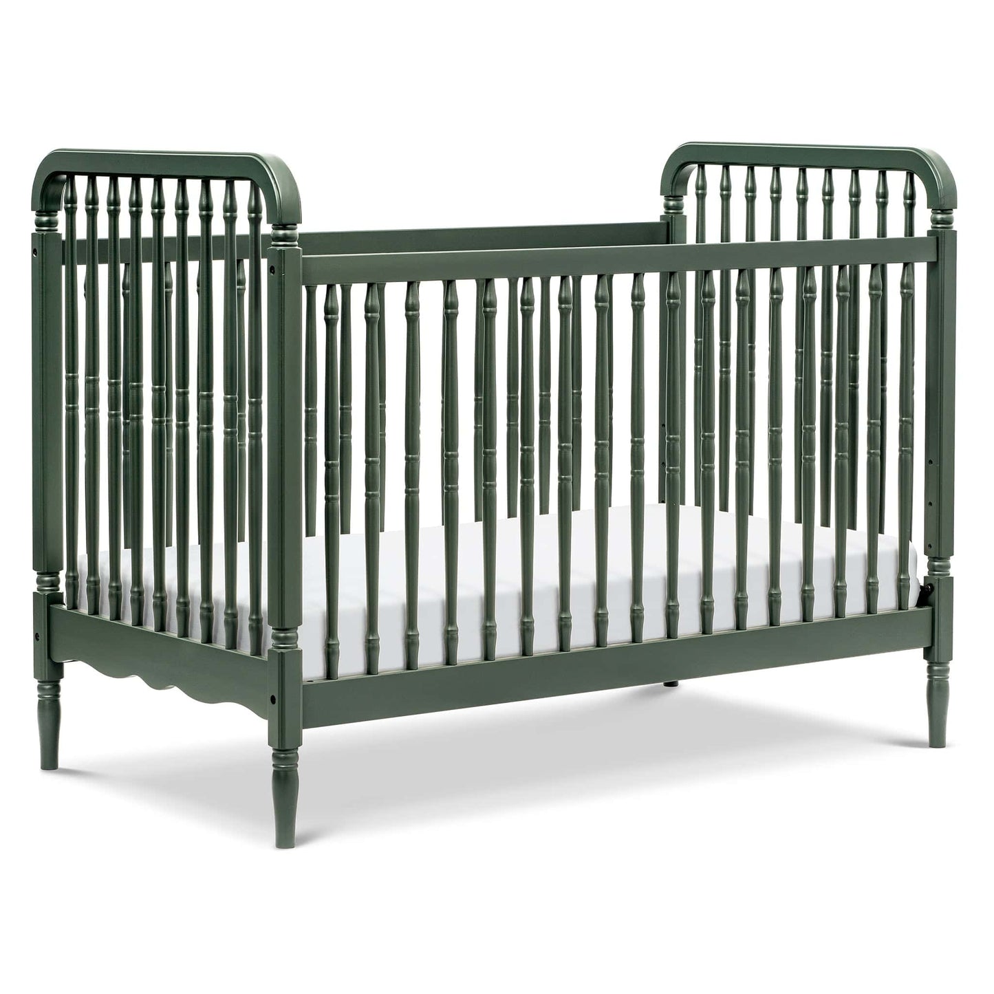 Namesake Liberty 3-in-1 Convertible Spindle Crib w/Toddler Bed Conversion Kit - Forest Green