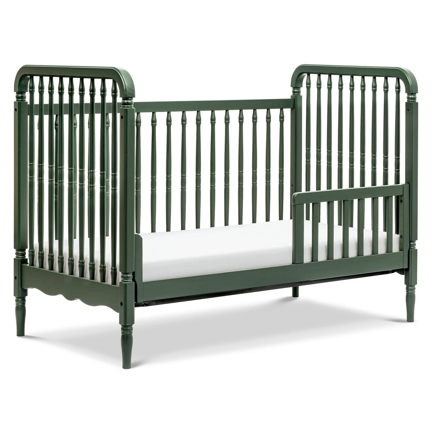 Namesake Liberty 3-in-1 Convertible Spindle Crib w/Toddler Bed Conversion Kit - Forest Green