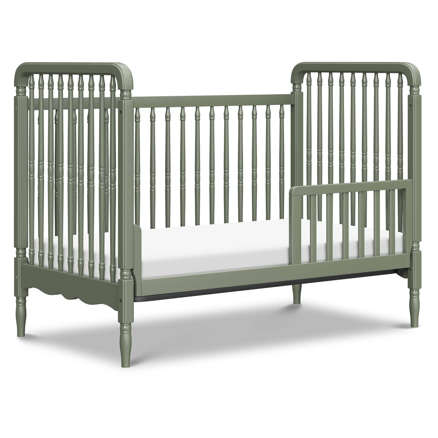 Namesake Liberty 3-in-1 Convertible Spindle Crib with Toddler Bed Conversion Kit - Juniper