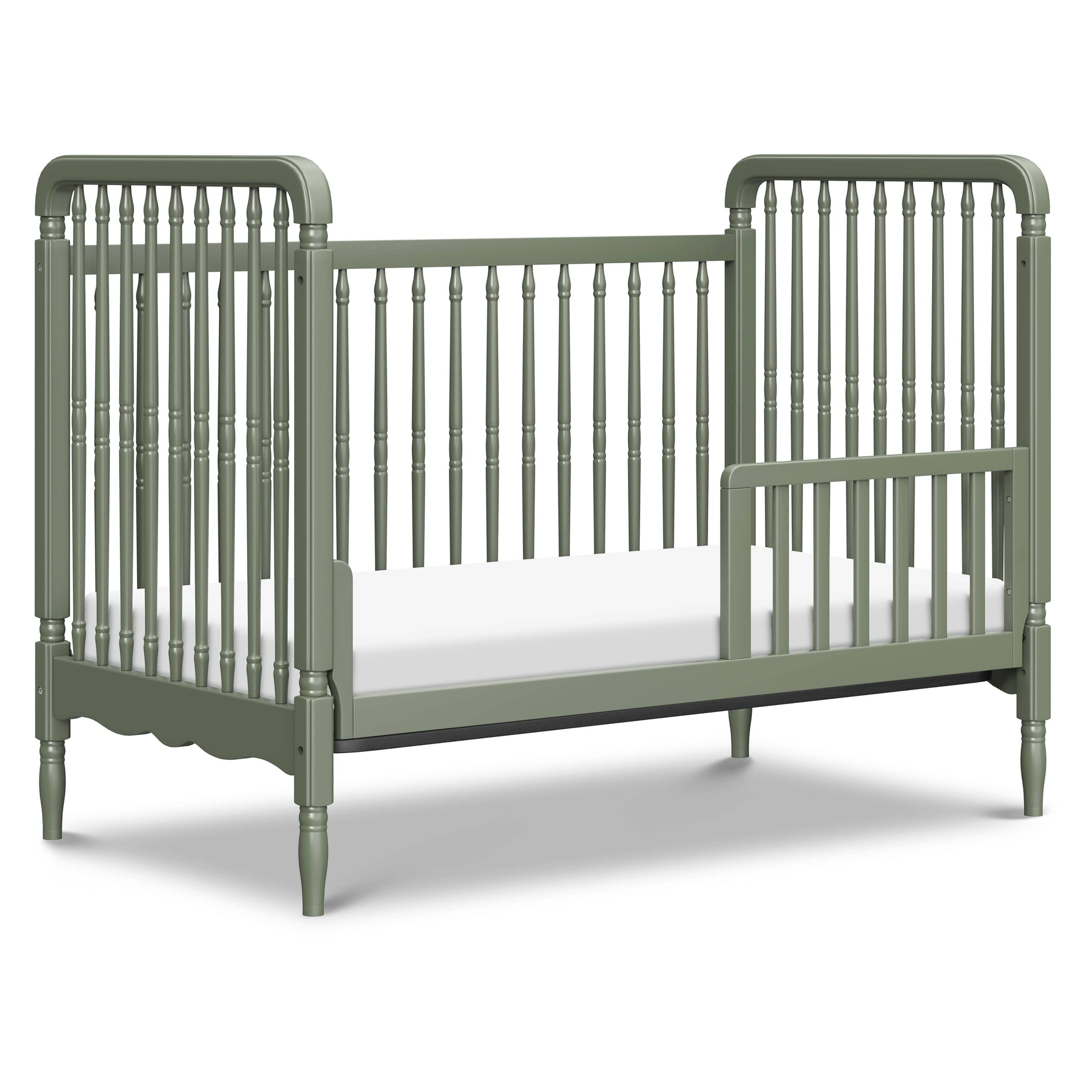 Namesake Liberty 3-in-1 Convertible Spindle Crib with Toddler Bed Conversion Kit - Juniper