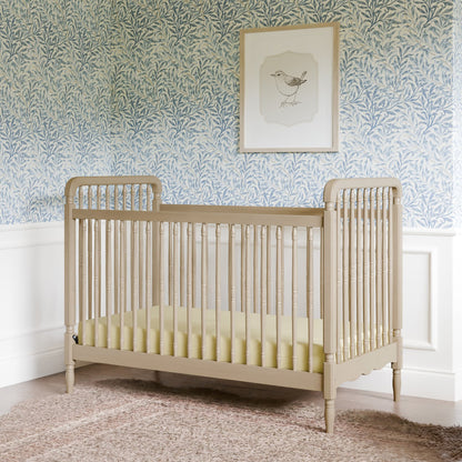 Namesake Liberty 3-in-1 Convertible Spindle Crib with Toddler Bed Conversion Kit - Washed Pine