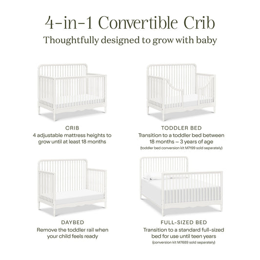 Namesake Liberty 4-in-1 Convertible Spindle Crib - Warm White - M7141RW