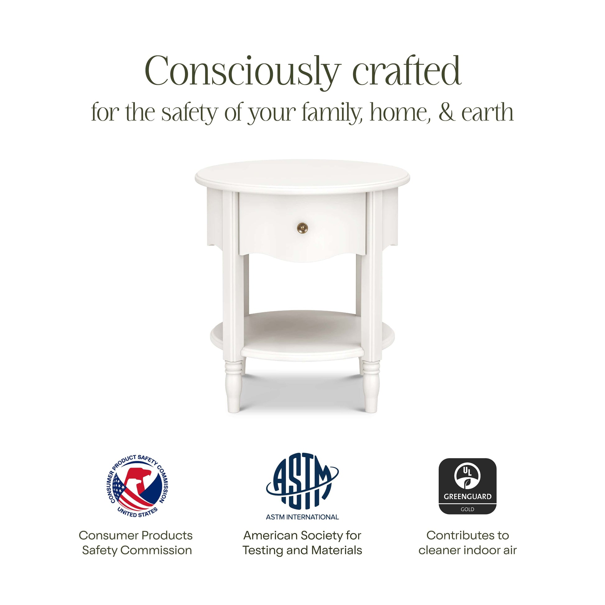 Namesake Liberty Assembled Nightstand - Warm White