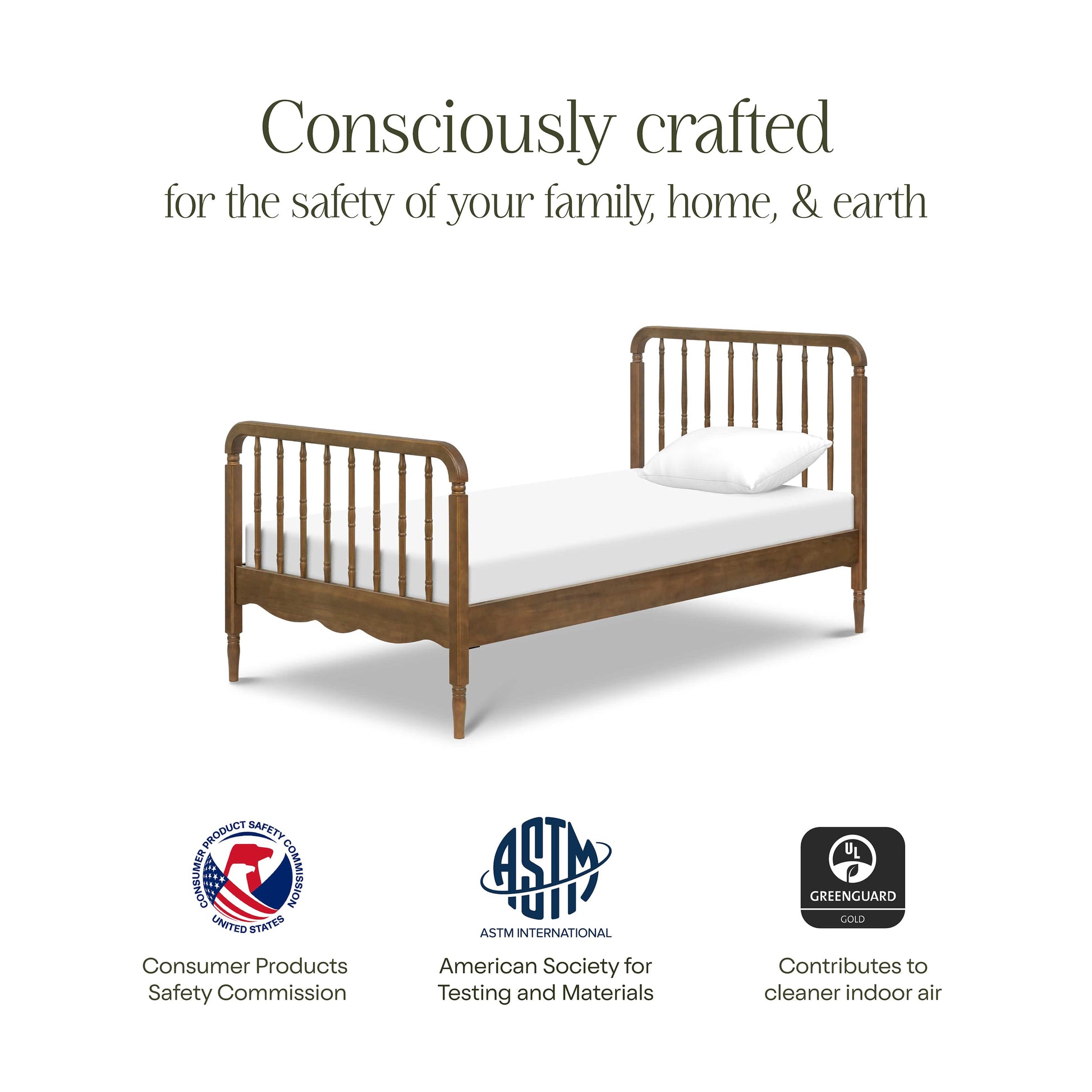 Namesake Liberty Spindle Twin Bed - Natural Walnut