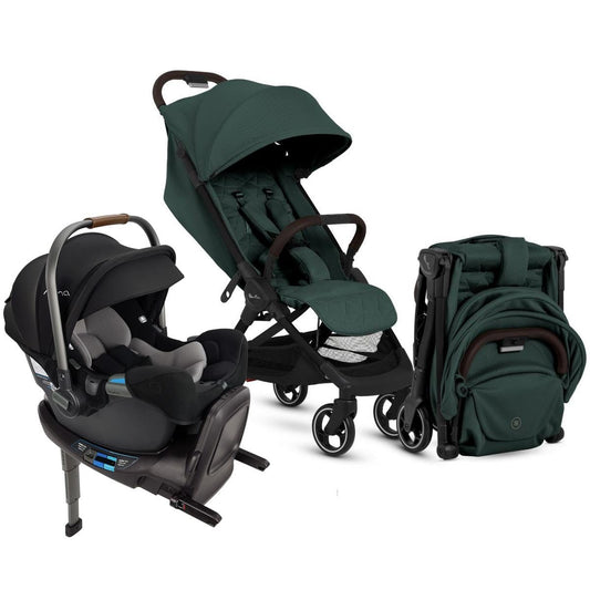 Silver Cross Clic Compact Stroller + Nuna PIPA RX Travel System Bundle - Conifer / Caviar