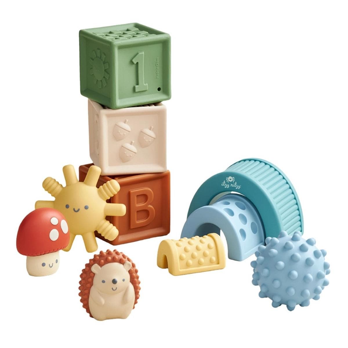 Itzy Ritzy Itzy Blocks 10 Sensory Blocks, Balls & Friends - Friends - BL8532