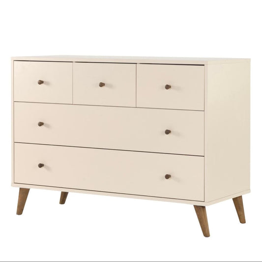 dadada Austin 5-Drawer Dresser - Almond Milk / Walnut - 43182