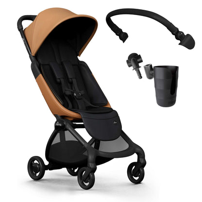 Mima Miro Compact Stroller + Bumper Bar + Cup Holder - Mocha Cream - A702611-B
