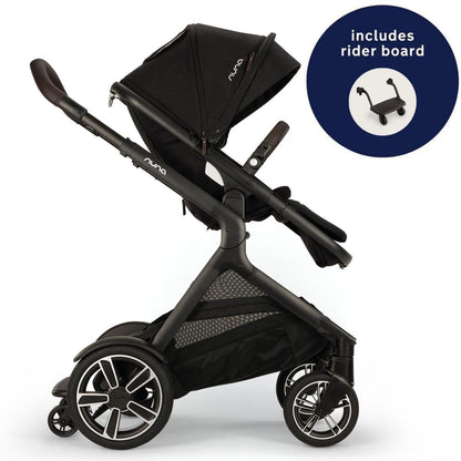 Nuna DEMI Next Stroller with Rider Board - Caviar / Chocolate