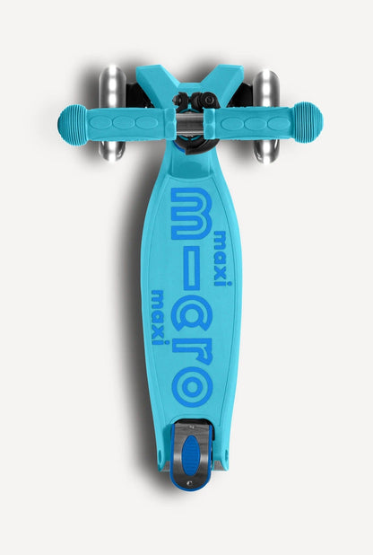 Micro Kickboard Maxi Deluxe Foldable LED Scooter - Bright Blue