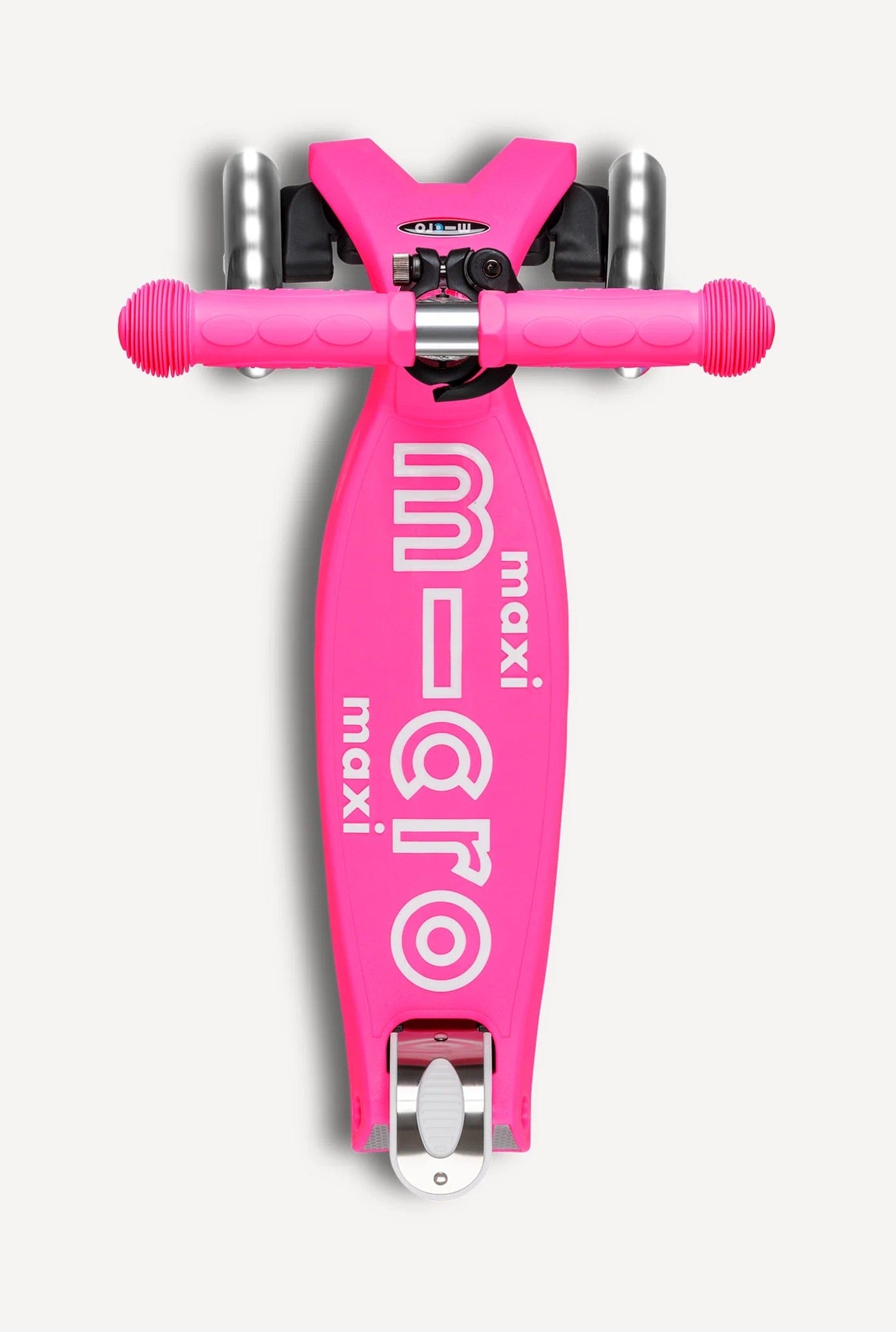 Micro Kickboard Maxi Deluxe Foldable LED Scooter - Shocking Pink - MMD096