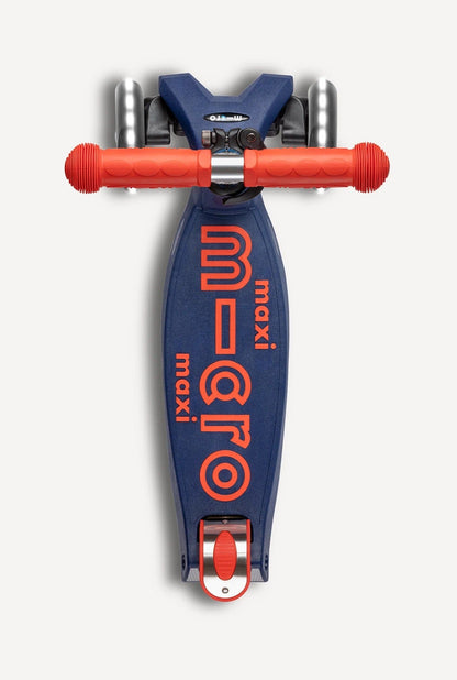 Micro Kickboard Maxi Deluxe Foldable LED Scooter - Navy Blue / Red - MMD133