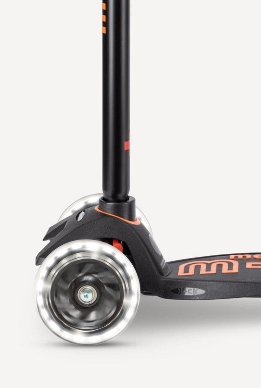 Micro Kickboard Maxi Deluxe LED Scooter - Black / Orange - MMD143