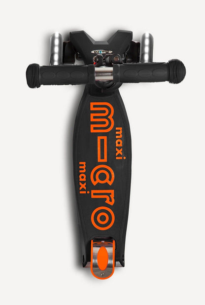Micro Kickboard Maxi Deluxe LED Scooter - Black / Orange - MMD143