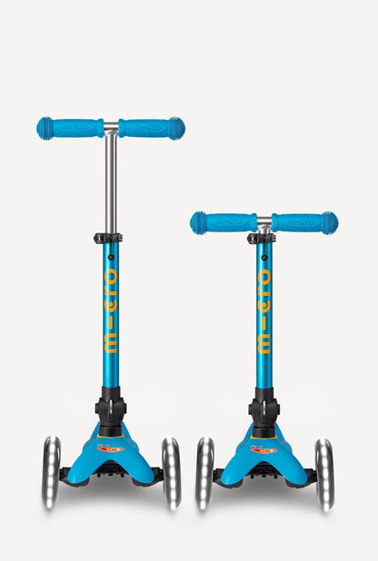 Micro Kickboard Micro Mini Deluxe Foldable LED Scooter - Ocean Blue - MMD200