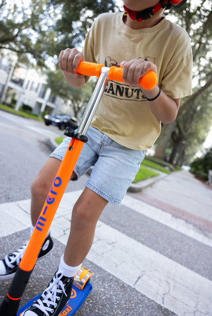 Micro Kickboard Maxi Deluxe Foldable LED Scooter - Neon Blaze Orange - MMD227