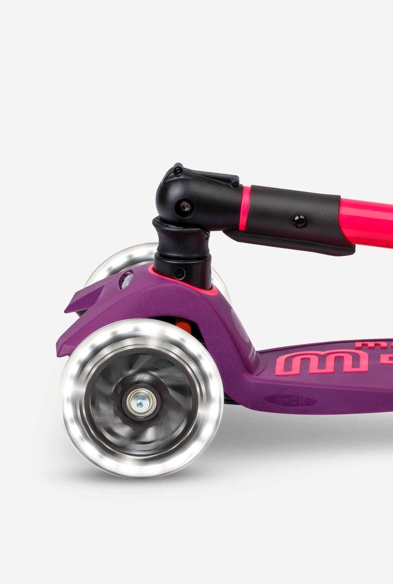 Micro Kickboard Maxi Deluxe Foldable LED Scooter - Neon Ultra Pink - MMD228