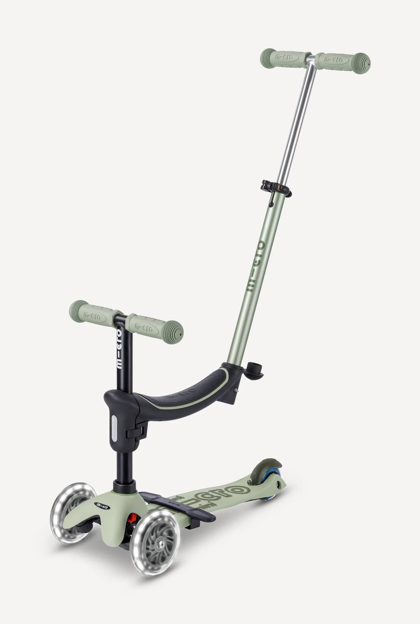 Micro Kickboard Mini Deluxe Rock & Go LED Scooter - Olive Sage