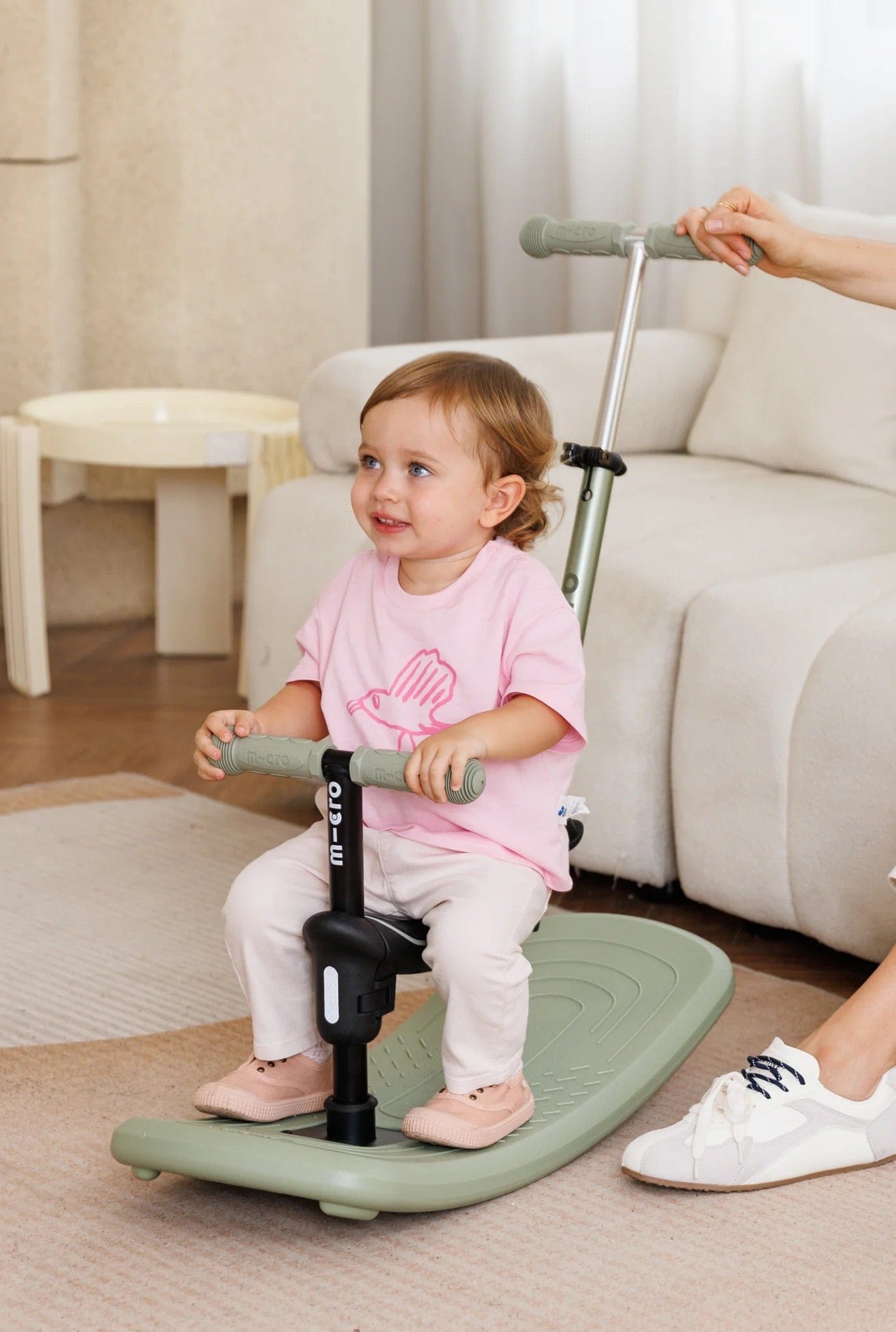 Micro Kickboard Mini Deluxe Rock & Go LED Scooter - Olive Sage - MMD385