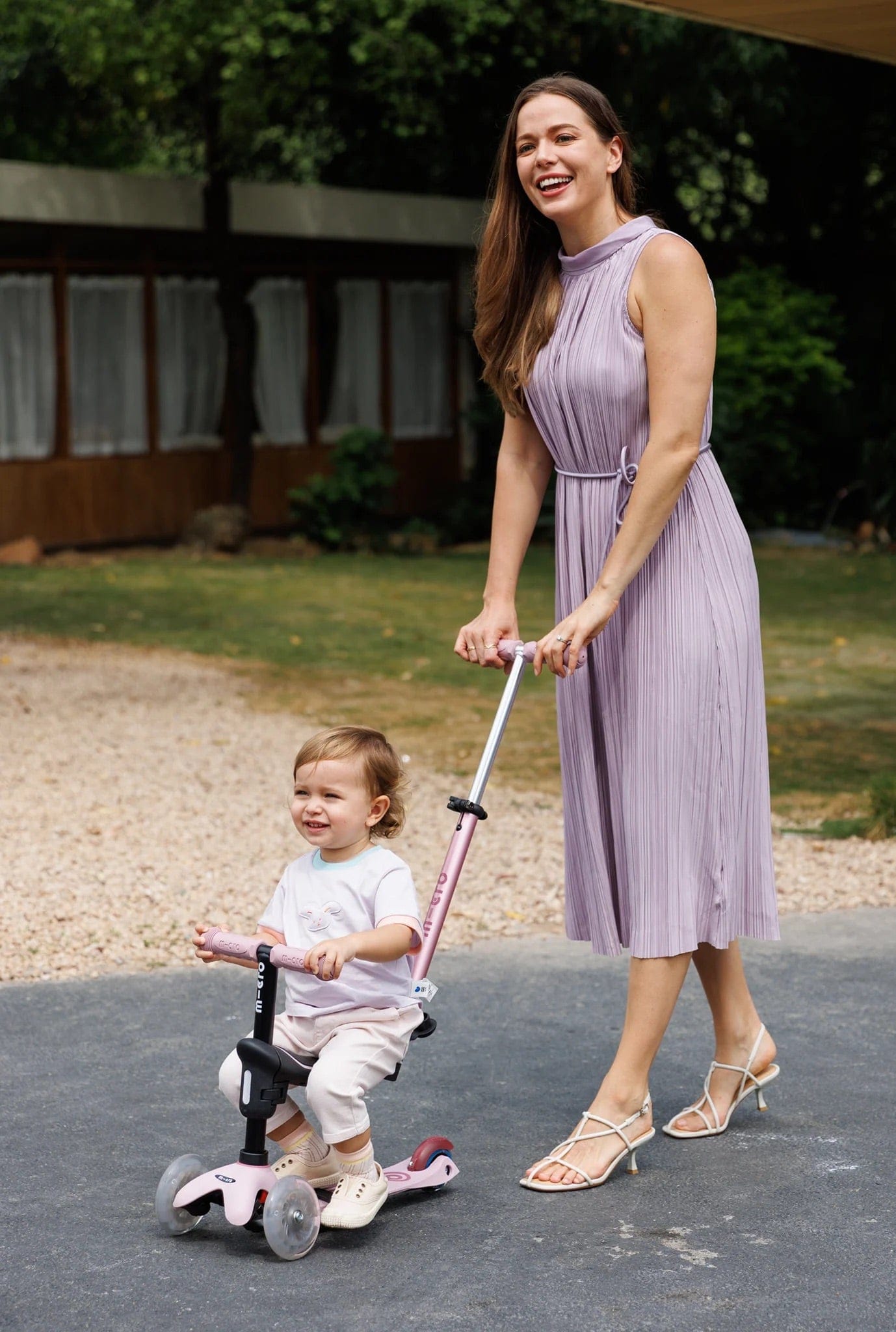 Micro Kickboard Mini Deluxe Rock & Go LED Scooter - Dusty Rose - MMD386