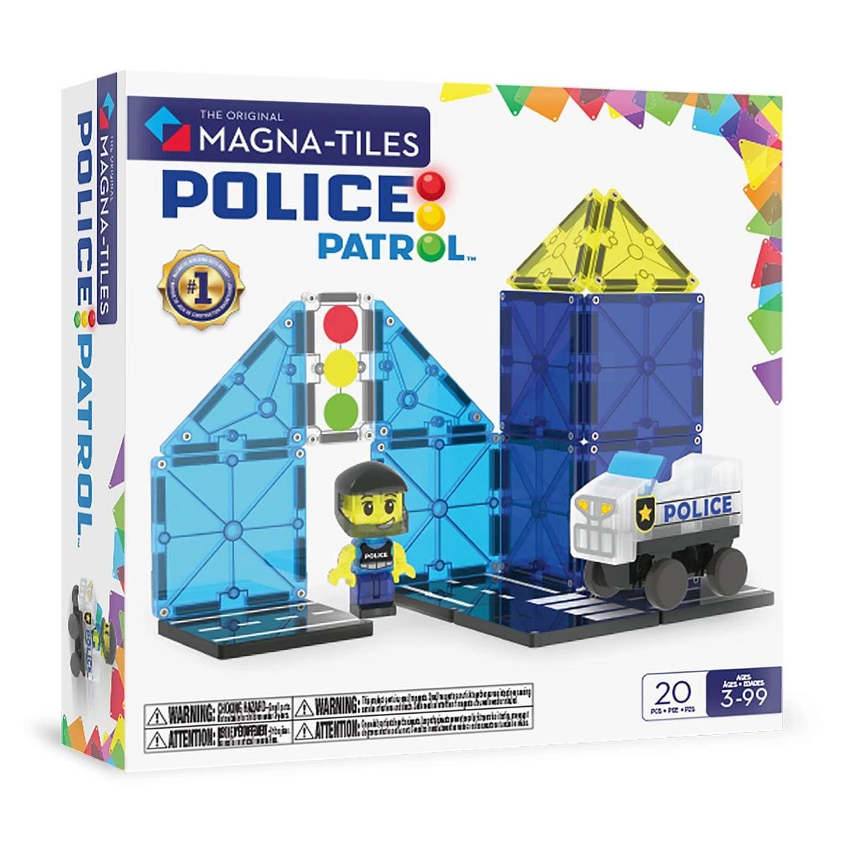 Magna-Tiles Police Patrol, 20 Piece Set - 252020PO