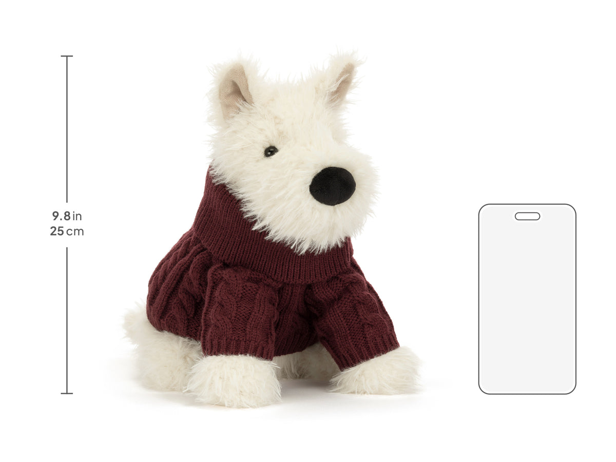 Jellycat Munro Scottie Dog 'Winter Jumper'
