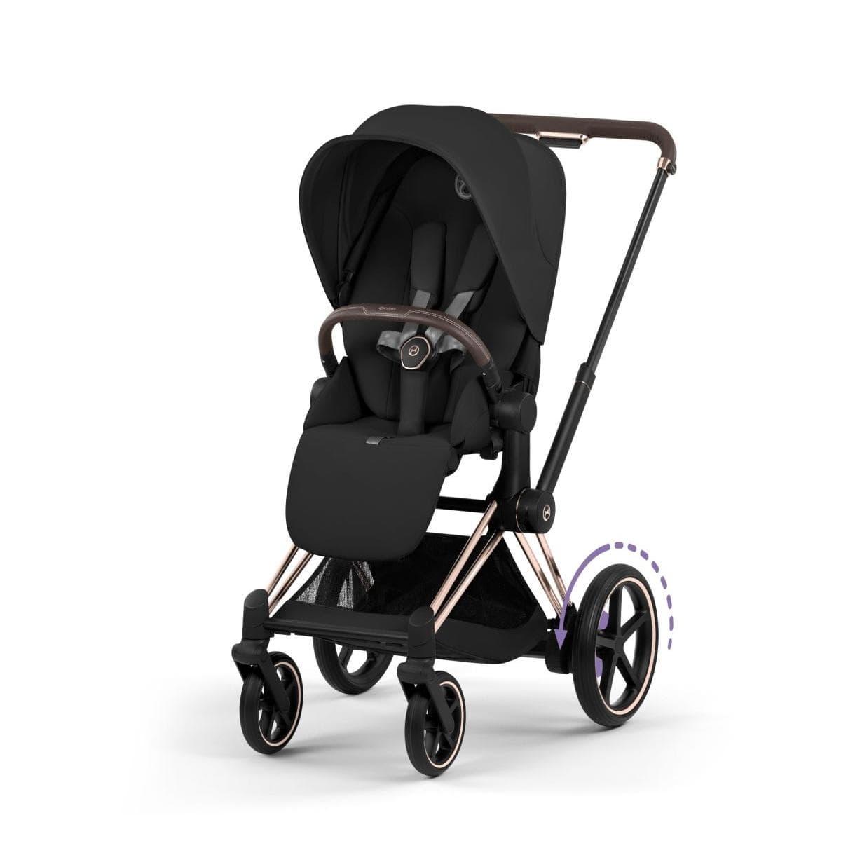 Cybex OPEN BOX e-Priam Stroller (2026) - Rose Gold Frame / Sepia Black Lux Seat