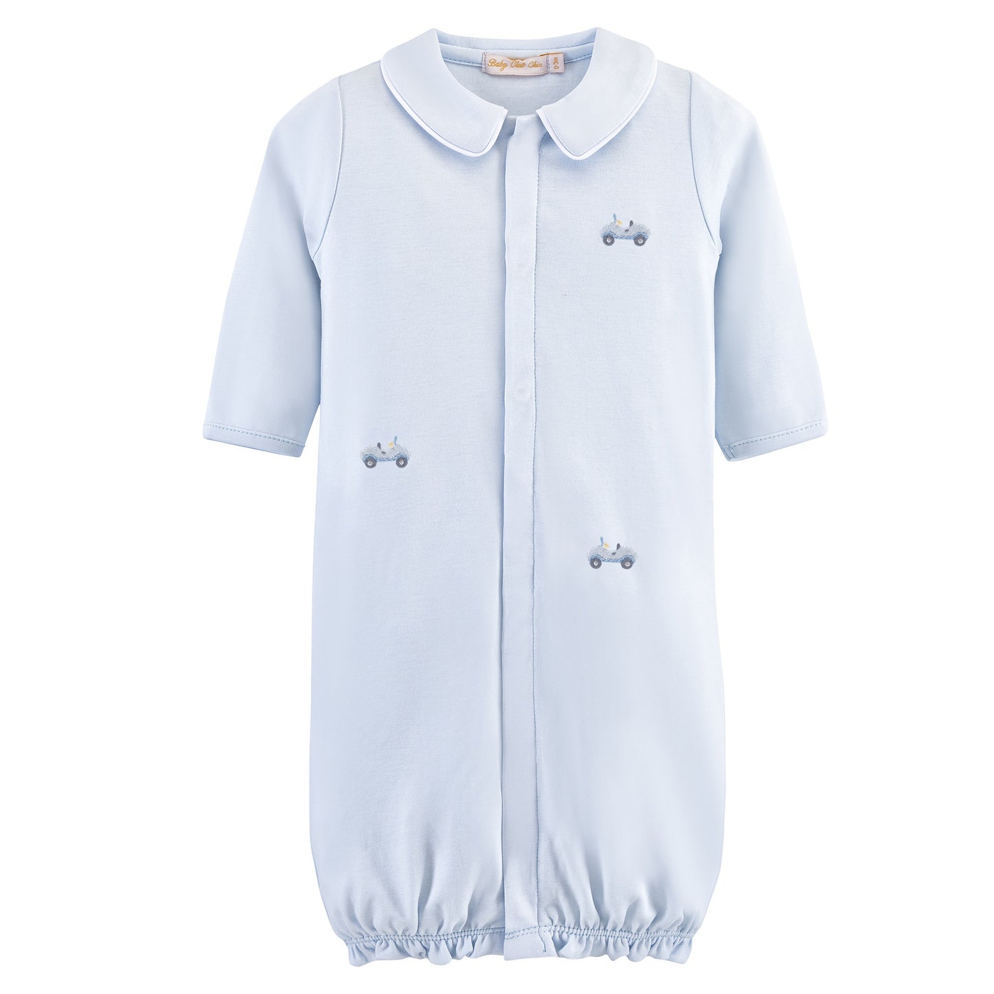 Baby Club Chic Cars All-over Embroidered Pima Convertible Gown, NB