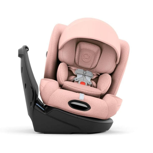 Pink Cybex rotating car seat with black base