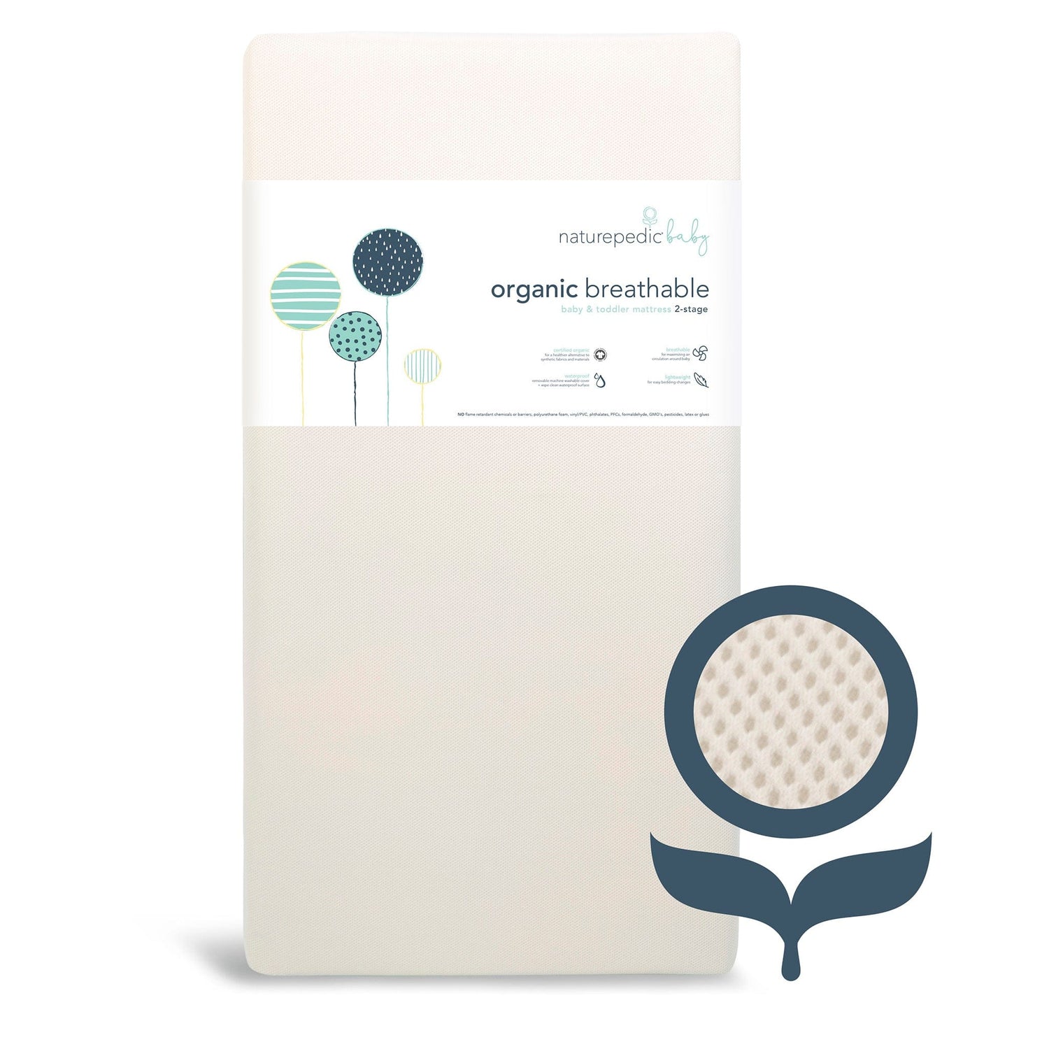 Naturepedic Organic Breathable 2-Stage Baby Crib Mattress - MC46