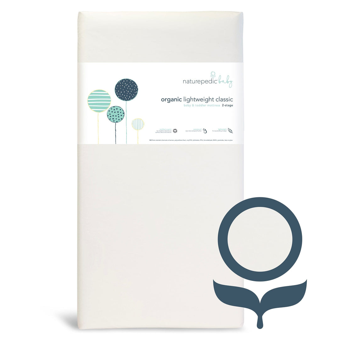 Naturepedic MC34 No-Compromise 2 Stage Lightweight Organic Classic Crib Mattress - MC34