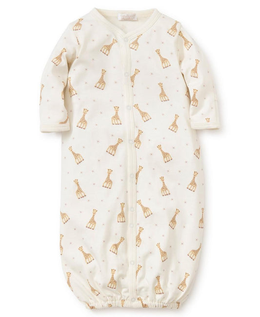 Kissy Kissy Convertible Gown - Sophie la Girafe Ecru, Newborn