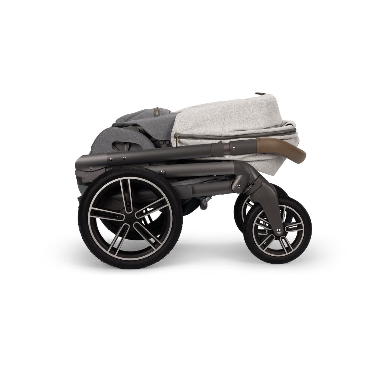 Nuna stroller folded in side view