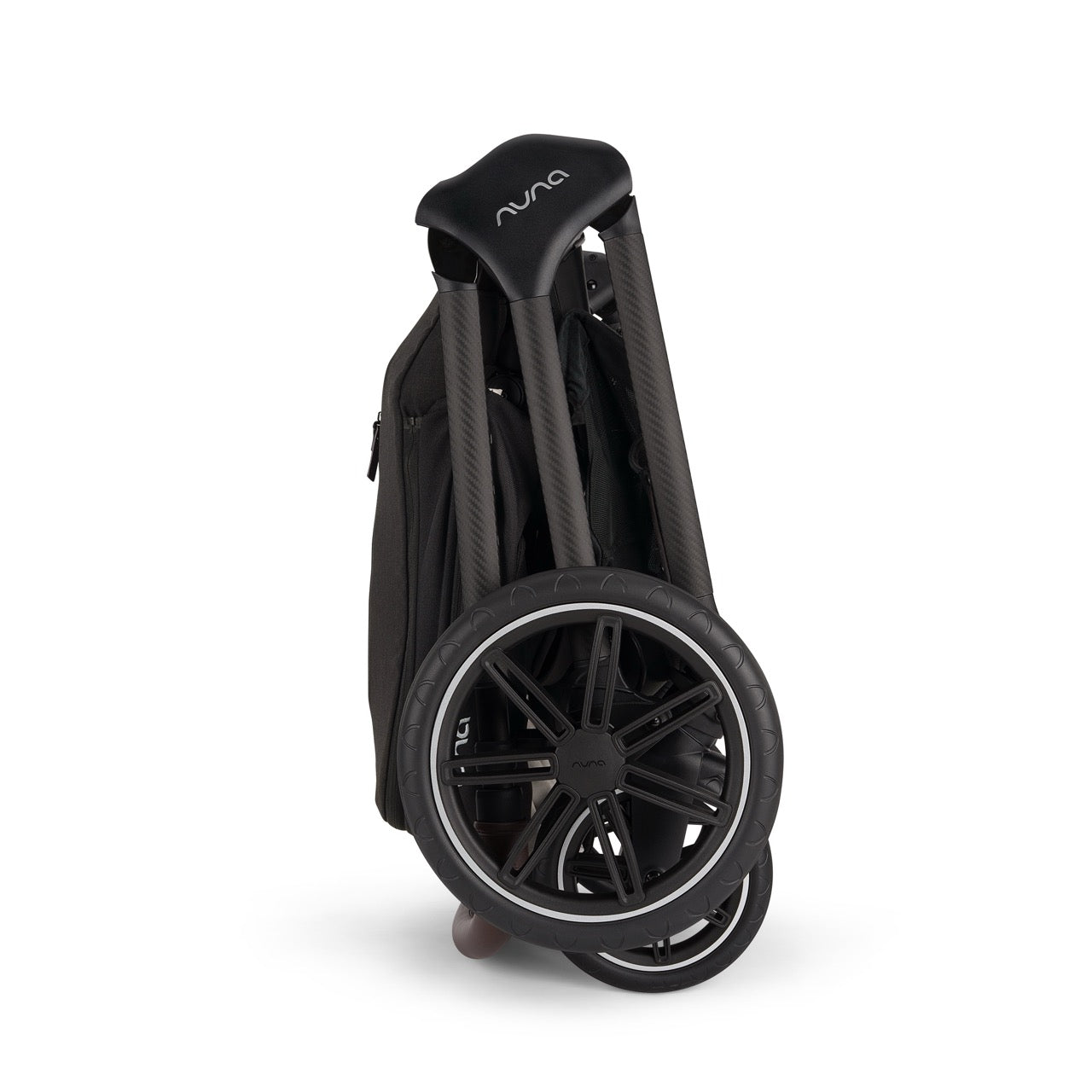 Nuna stroller folded in black