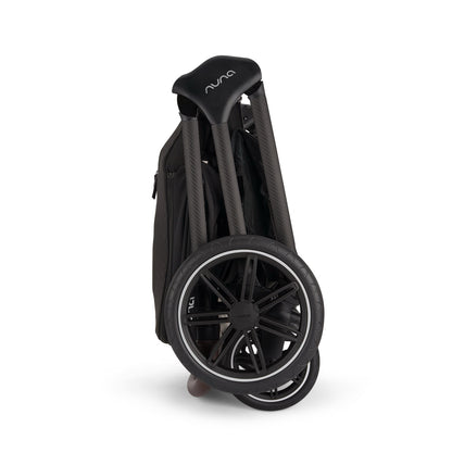 Nuna stroller folded in black