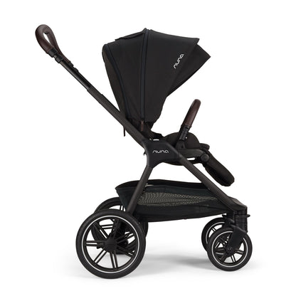 Nuna Demi Next stroller in black with leatherette handle and bumper bar