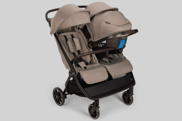 nuna stroller that converts to double Nuna TRVL dubl Lightweight Side by Side Double Stroller