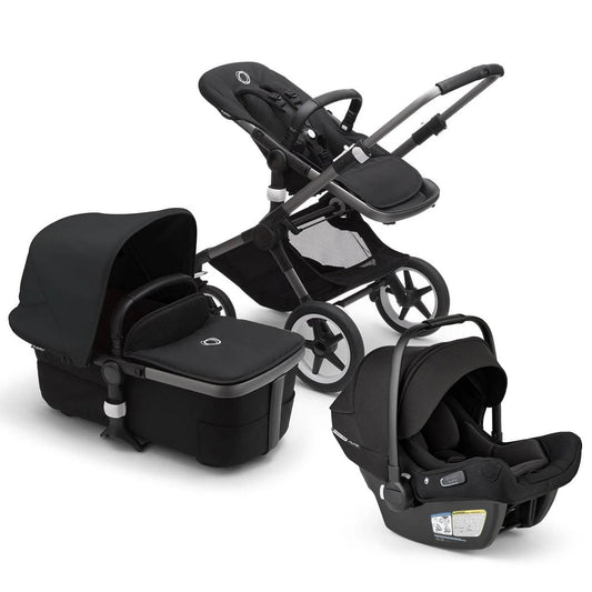Bugaboo Fox3 Complete Stroller + Turtle Air Shield Travel System Bundle - Graphite / Midnight Black / Midnight Black / Black - 2306010048-2306010060-400016001