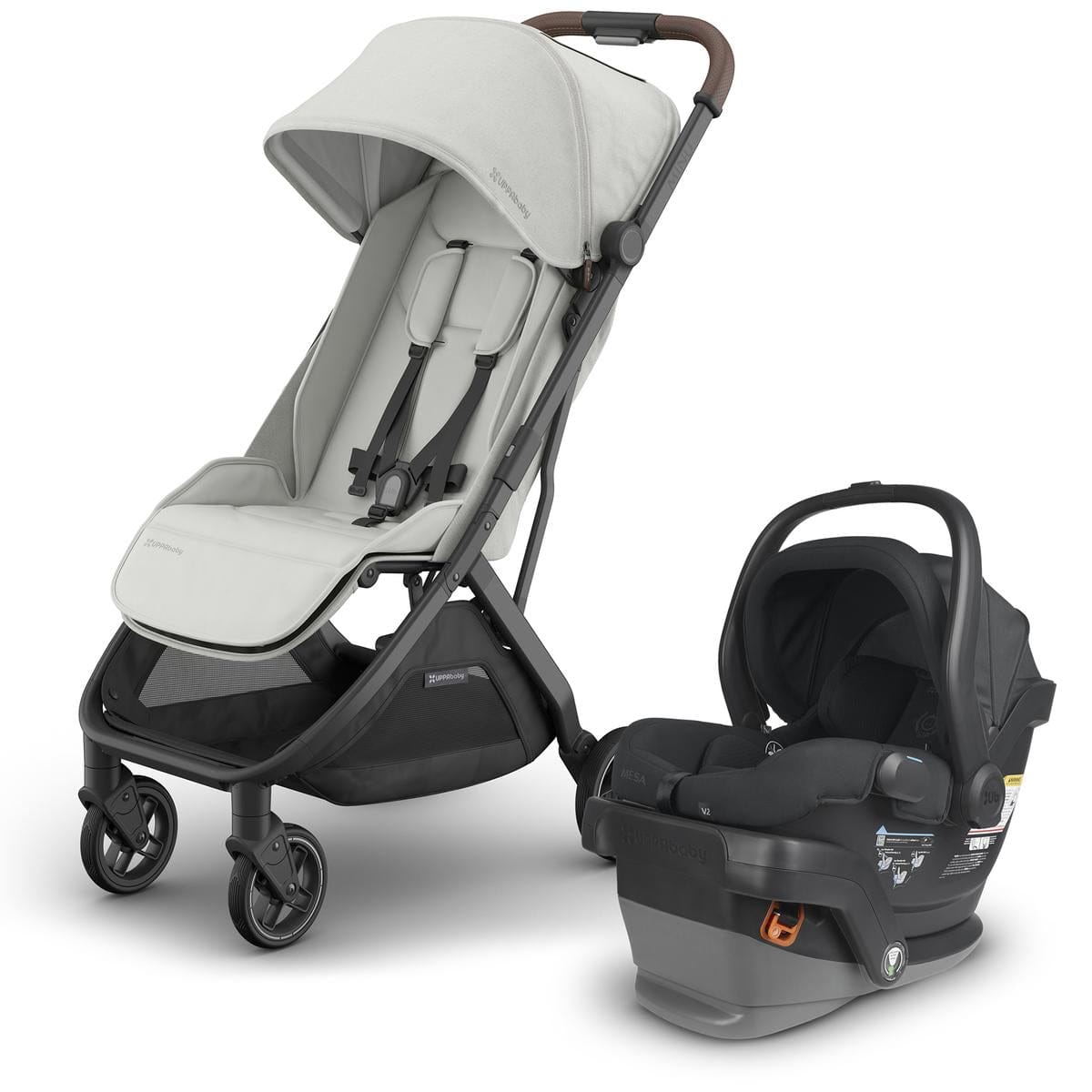 UPPAbaby Minu V3 Compact Stroller + Mesa V2 Travel System Bundle - Savannah / Jake - TRVL-MESAV2-0803-MIN-NA-SAV