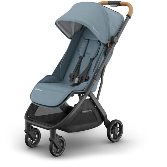 UPPAbaby OPEN BOX Minu V3 Compact Stroller - Dillan (Stone Blue / Carbon Frame / Sand Leather) - 0803-MIN-NA-DIL-OB