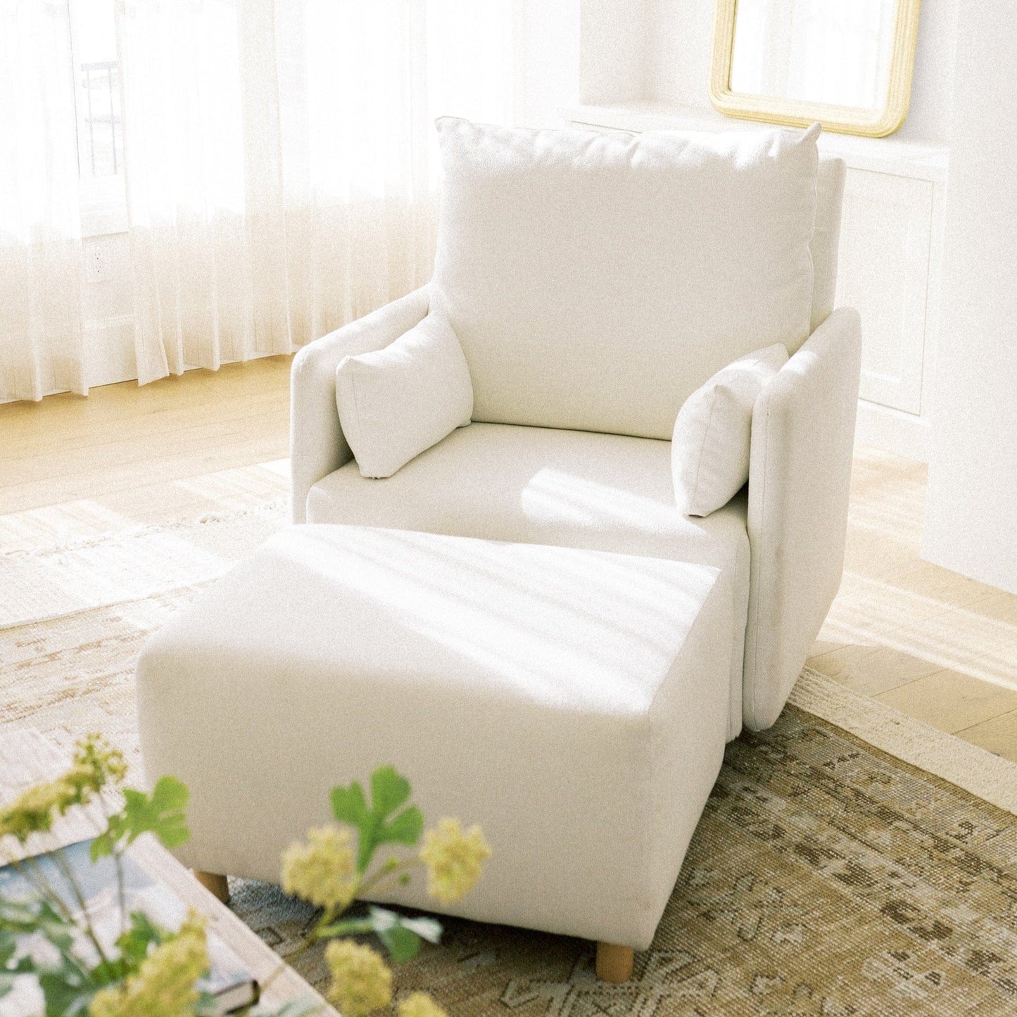 Oilo Ollie: A Chair and a Half Swivel Nursery Glider with Back Recline -