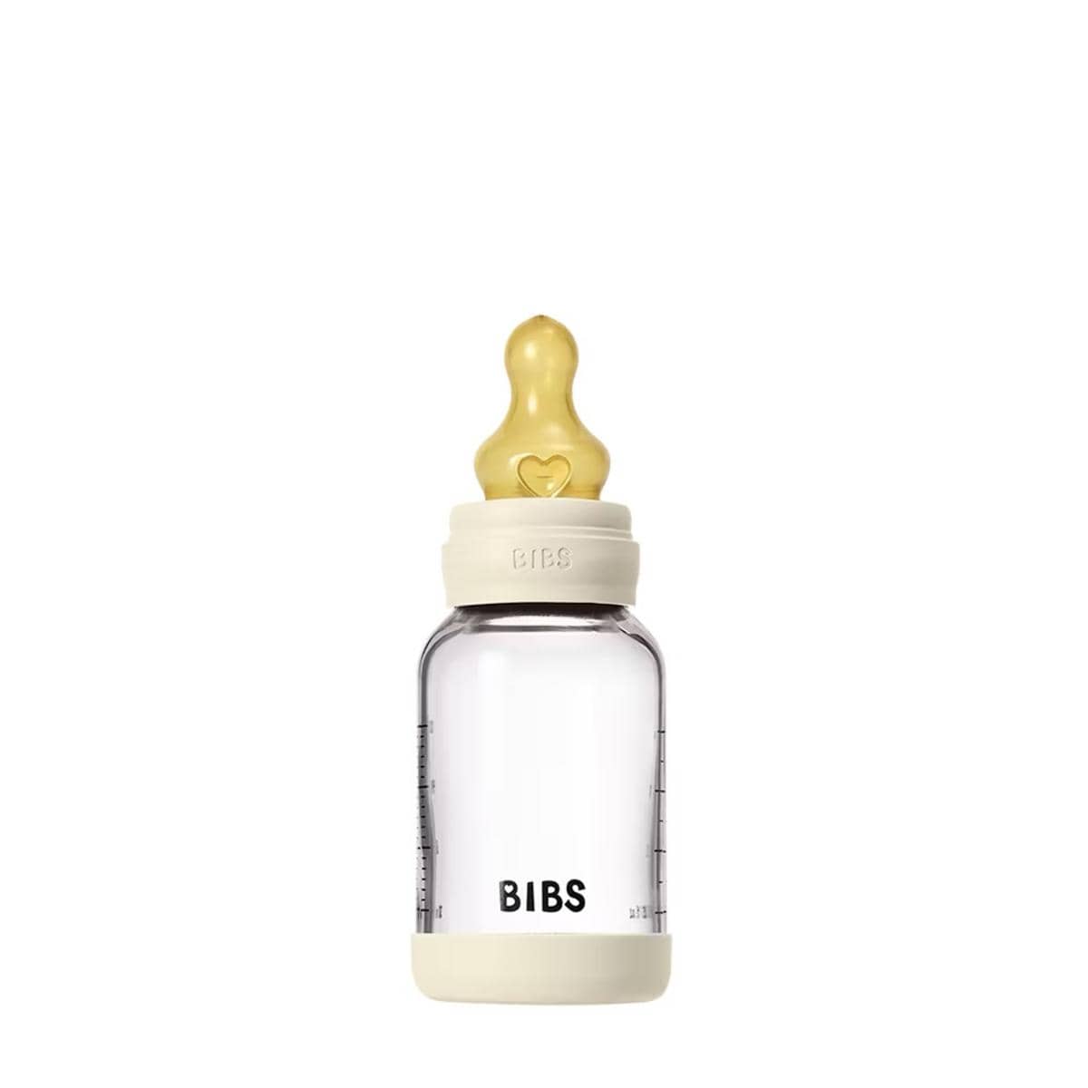 BIBS Baby Glass Bottle Set 4oz Latex, Slow Flow - Ivory - 5019216