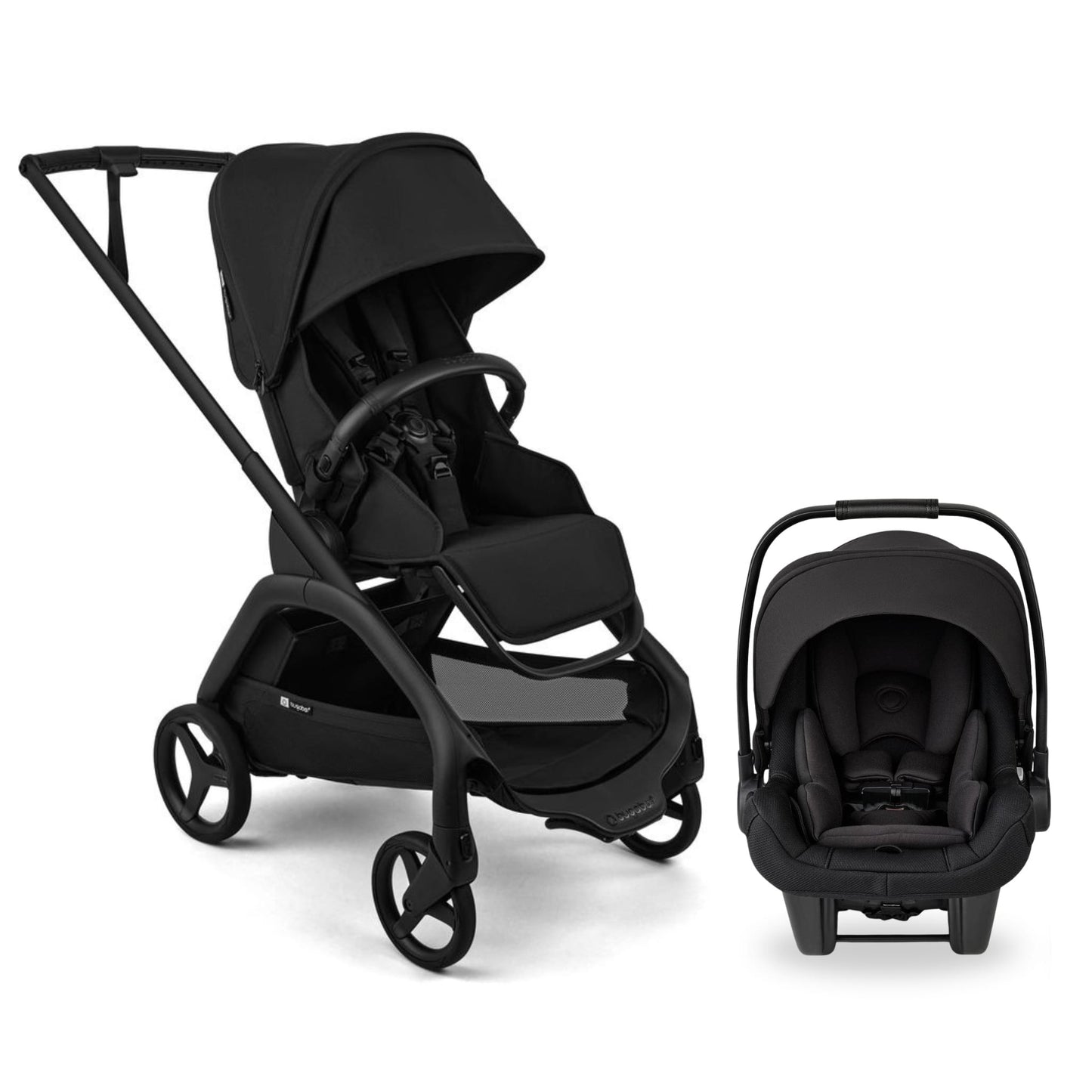 Bugaboo Dragonfly Plus Seat Complete Stroller + Turtle Air Shield Travel System Bundle - Black / Heritage Black / Black