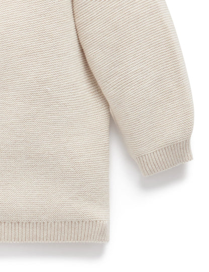 Purebaby Textured Cardigan - Wheat Melange, 3-6M - Image 4