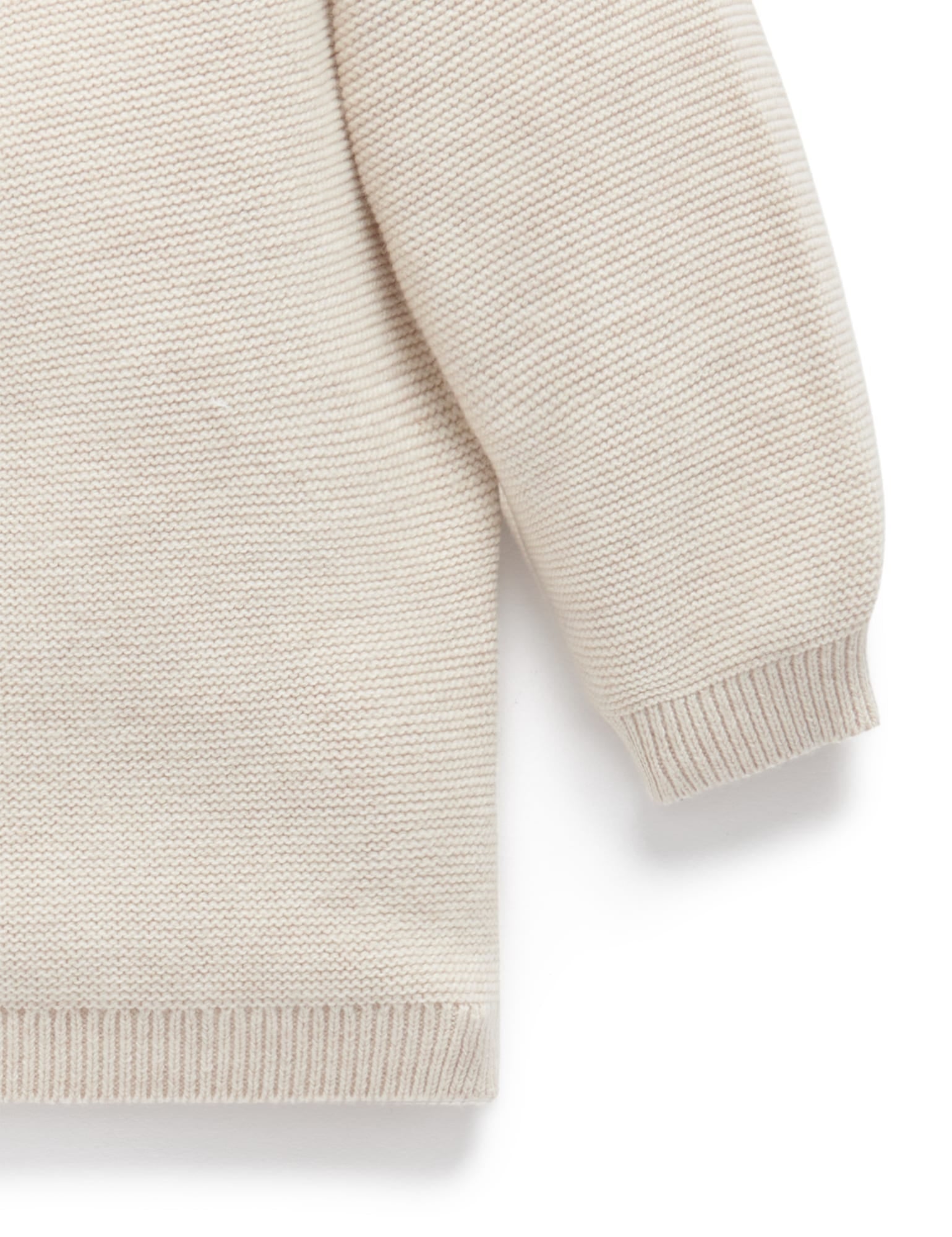 Purebaby Textured Cardigan - Wheat Melange, NB - Image 4
