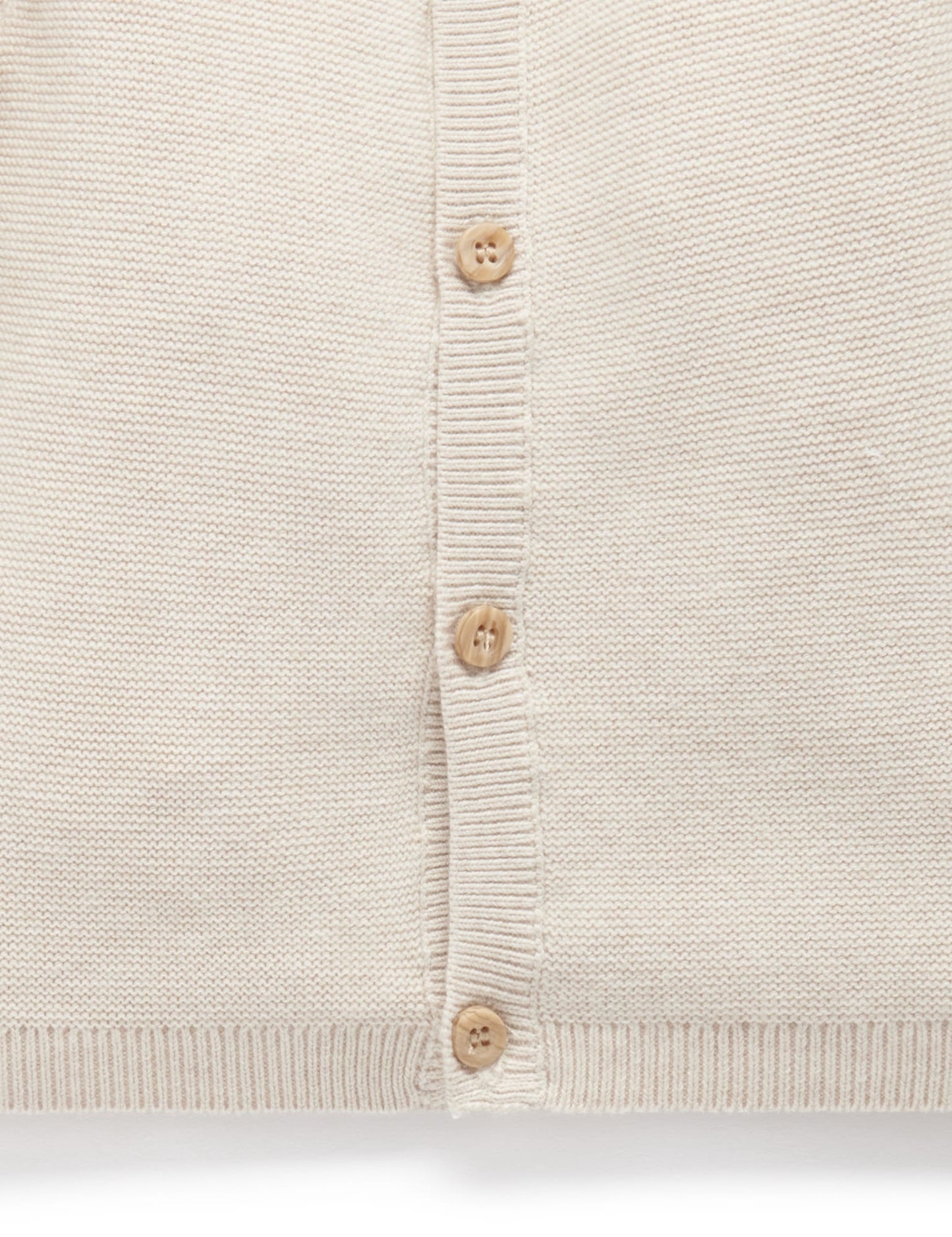 Purebaby Textured Cardigan - Wheat Melange, NB - Image 5