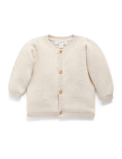 Purebaby Textured Cardigan - Wheat Melange, NB