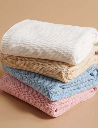 Purebaby Essentials Textured Blanket - Pink Melange, One Size - Image 4